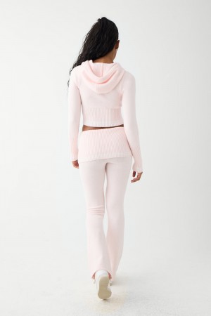 Frankies Bikinis Aimee Cloud Knit Flare Pant Pembe | 504712BPZ