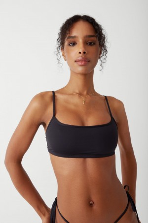 Frankies Bikinis Bay View Bralette Bikini Top Siyah | 014587VBU