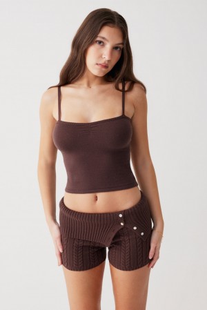 Frankies Bikinis Carmen Lightweight Knit Tank Mocha | 436570HZB