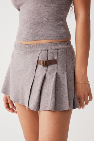 Frankies Bikinis Carver Cloud Knit Pleated Skort Koyu | 374251ZTH
