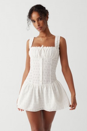 Frankies Bikinis Christa Eyelet Mini Dress Angel's Wing | 963842MUO