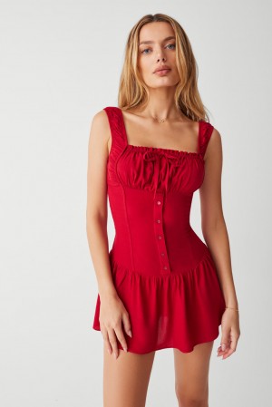 Frankies Bikinis Christa Ruffle Mini Dress Romance | 670429FOY