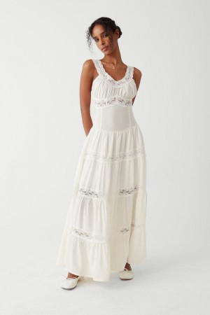 Frankies Bikinis Dakota Maxi Dress Beyaz | 436920QAT
