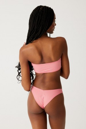 Frankies Bikinis Enzo Cheeky Bikini Bottom Ladybug Gingham | 413267ZGQ