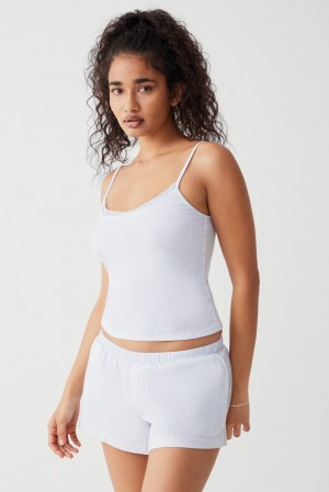 Frankies Bikinis Farmhouse Striped Cotton Camisole Sleepy Stripe | 578213KAG