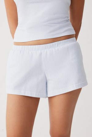 Frankies Bikinis Farmhouse Striped Mini Short Sleepy Stripe | 592136CPH