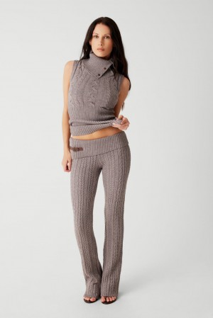 Frankies Bikinis Fleur Cable Cloud Knit Pant Koyu | 019523MHC