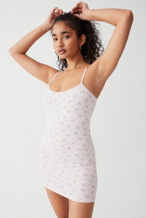 Frankies Bikinis Gwen Floral Mini Dress Pembe | 561938PFC