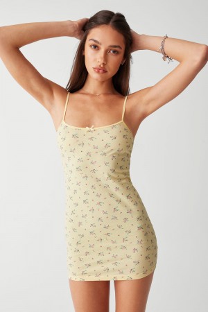 Frankies Bikinis Gwen Floral Mini Dress Buttercup Bouquet | 258614VOJ