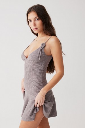 Frankies Bikinis Houston Cable Cloud Knit Dress Koyu | 395784PID
