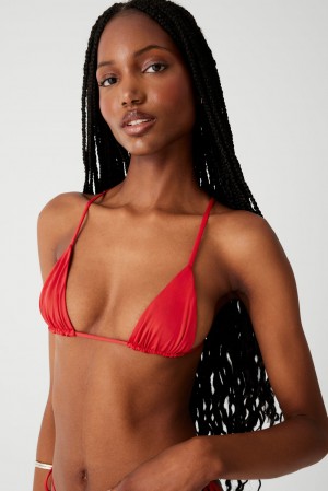 Frankies Bikinis Lumia Triangle Bikini Top Kırmızı | 638901NMH