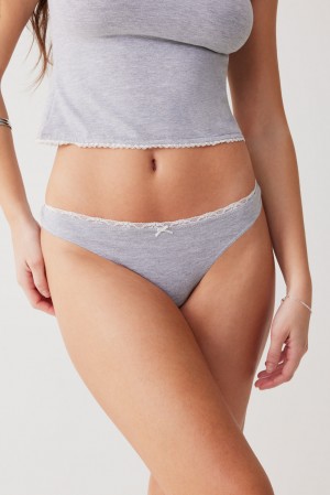 Frankies Bikinis Maisie Cotton Thong Gri | 201674OTI