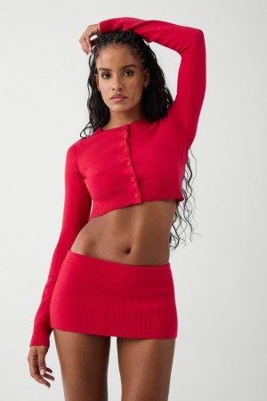 Frankies Bikinis Marialla Cloud Knit Mini Skort Burning Love | 473208GST