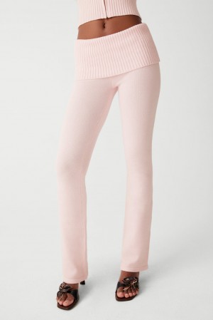 Frankies Bikinis Mason Cloud Knit Flare Pant Pembe | 764592RSB