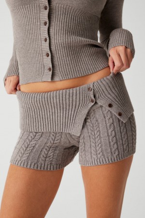 Frankies Bikinis Nolan Cable Cloud Knit Mini Short Koyu | 103685UGJ