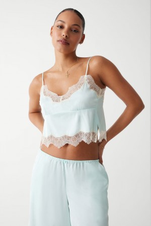 Frankies Bikinis Snuggle Satin Camisole Pistachio | 369541DBZ