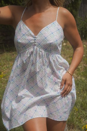 Frankies Bikinis x DJERF AVENUE Airy Poplin Mini Dress Cottage Meadow | 829704MWK